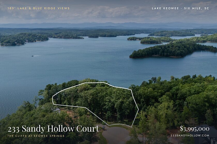 233 Sandy Hollow Court, The Cliffs at Keowee Springs, Six Mile SC. Offered at $3,995,000.