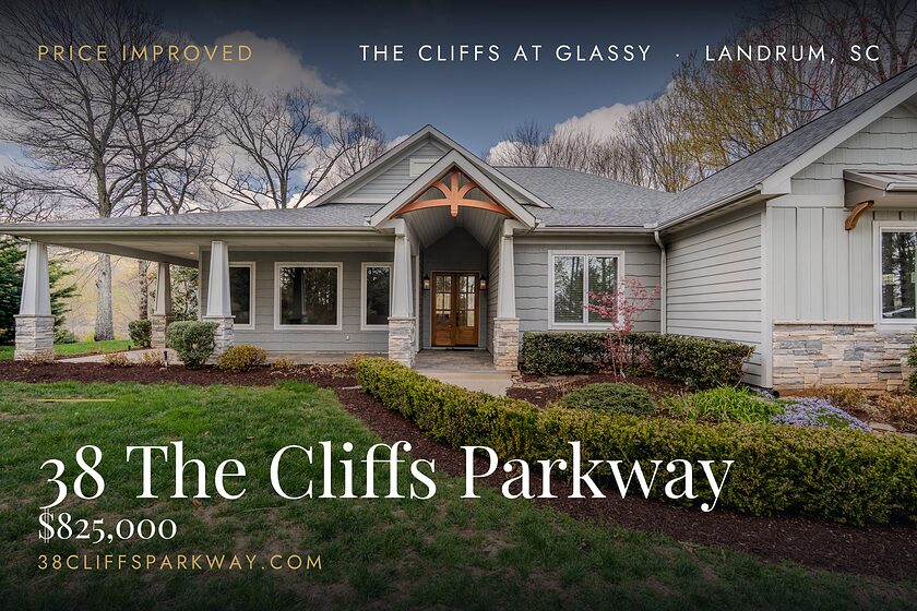 38 The Cliffs Parkway, The Cliffs at Glassy, Landrum SC. Offered at $825,000.